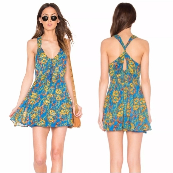 Free People Washed Ashore Floral Strappy Romantic Sundress Size XS - Picture 1 of 10